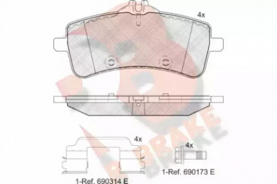 R BRAKE rb2218 -  Комплект тормозных колодок, дисковый тормоз